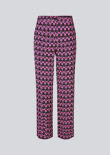 Pants with straight wide legs. BorysMD print pants has regular waist with button closure and elasticated back. Side pockets and piped pockets in the back.