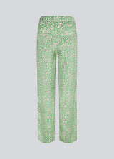 ClarkeMD print pants have straight, wide legs, and a medium waist with covered elasticated. The pants are made from recycled polyester with a smiley print.