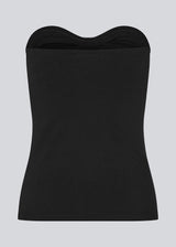 Fitted tube top in black in soft, rib-knitted cotton quality. DaeMD tube top has a sweetheart neckline with a silicone trim on the inside.