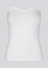 Fitted tube top in white in soft, rib-knitted cotton quality. DaeMD tube top has a sweetheart neckline with a silicone trim on the inside.