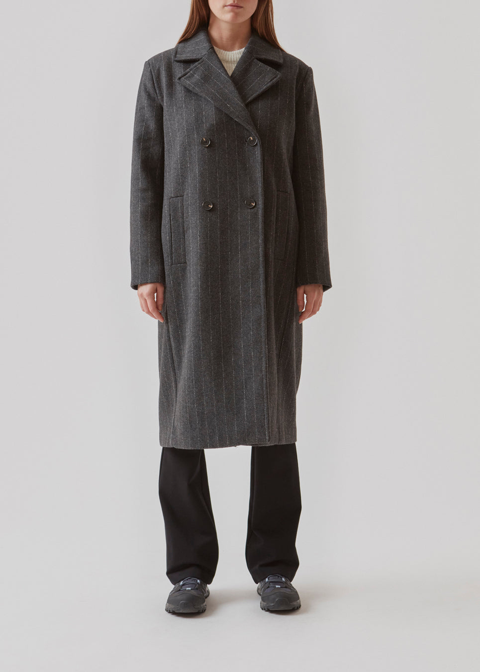 Buy StinnaMD coat - Dark Grey Pinstripe – Modström COM