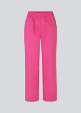 Pants in organic cotton with straight, wide legs. TapirMD pants have a high, elasticated waist, slanted side pockets, and a decorative paspoil back pocket.  Material: 100% Organic Cotton