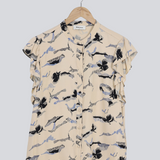 Modström Preloved Mistmd print SS top - Flower Horizon