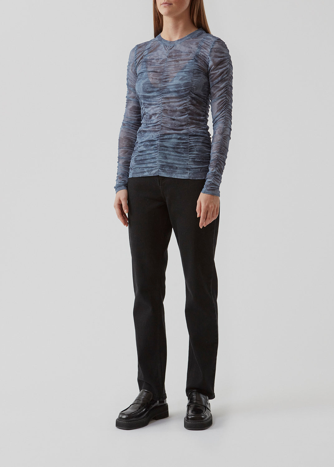 Modström Preloved Nicky print top - Marine Fleur