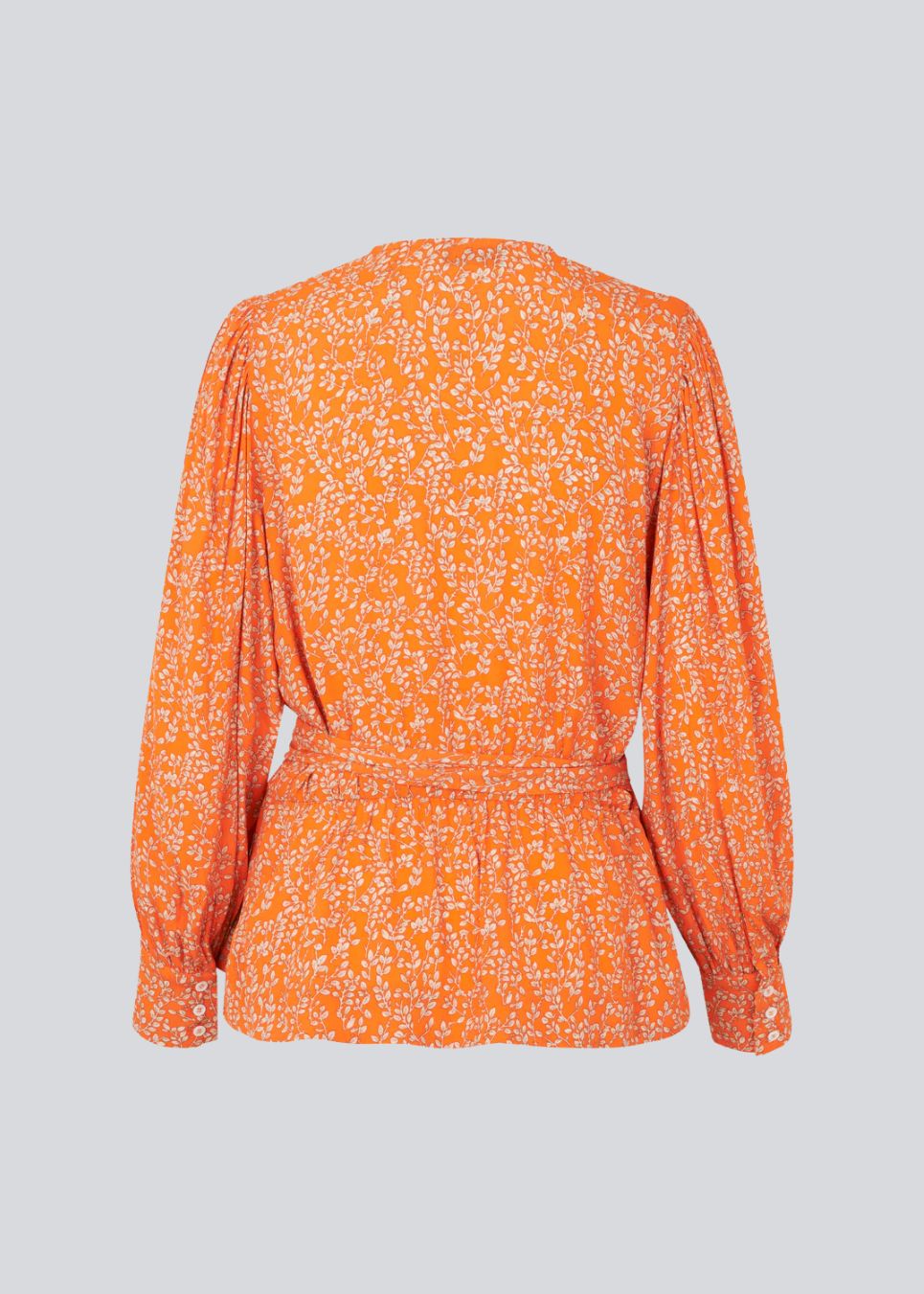 CorinnaMD print top - Vibrant Orange Flower Leaf