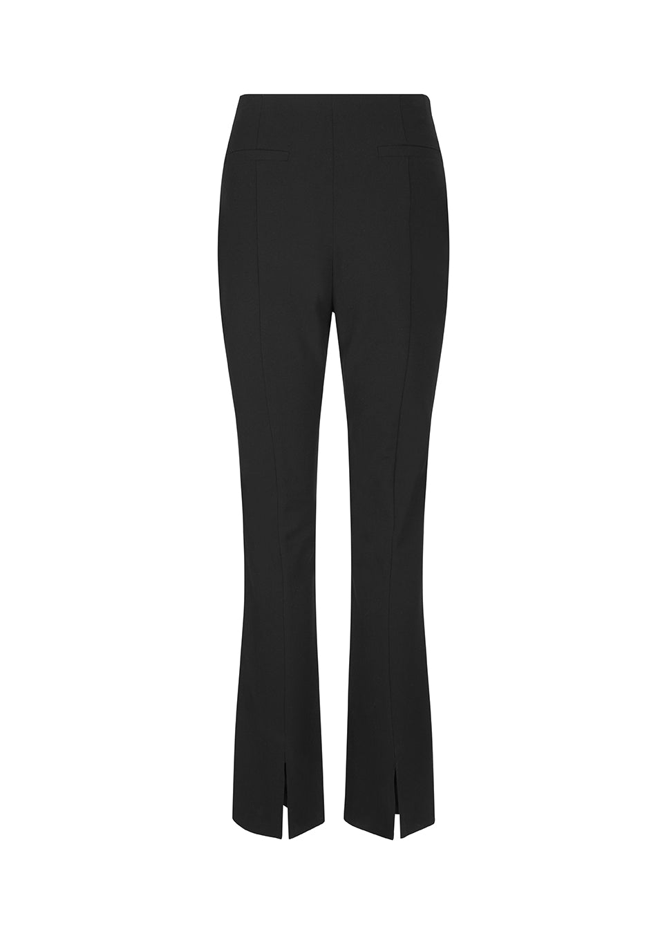 Bukser i sort med tætsiddende pasform med skjult lynlås i den ene side. AnkerMD slit pants har dekorative paspolerede baglommer, syede pressefolder og slidser forneden bagpå.  Køb matchende blazer: AnkerMD blazer, i samme farve for at fuldende looket.