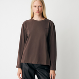 Hellenmd logo LS t-shirt - Seal Brown