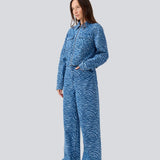 Jeans with wide legs in a cottondenim. MaseMD print pants has a high waist, front and back pockets and an elastic in the waist.