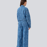 Jeans with wide legs in a cottondenim. MaseMD print pants has a high waist, front and back pockets and an elastic in the waist.