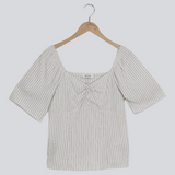 Modström Preloved Nanikamd stripe top - White Black Stripe
