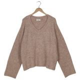 Modström Preloved KaneMD v-neck - Beige melange
