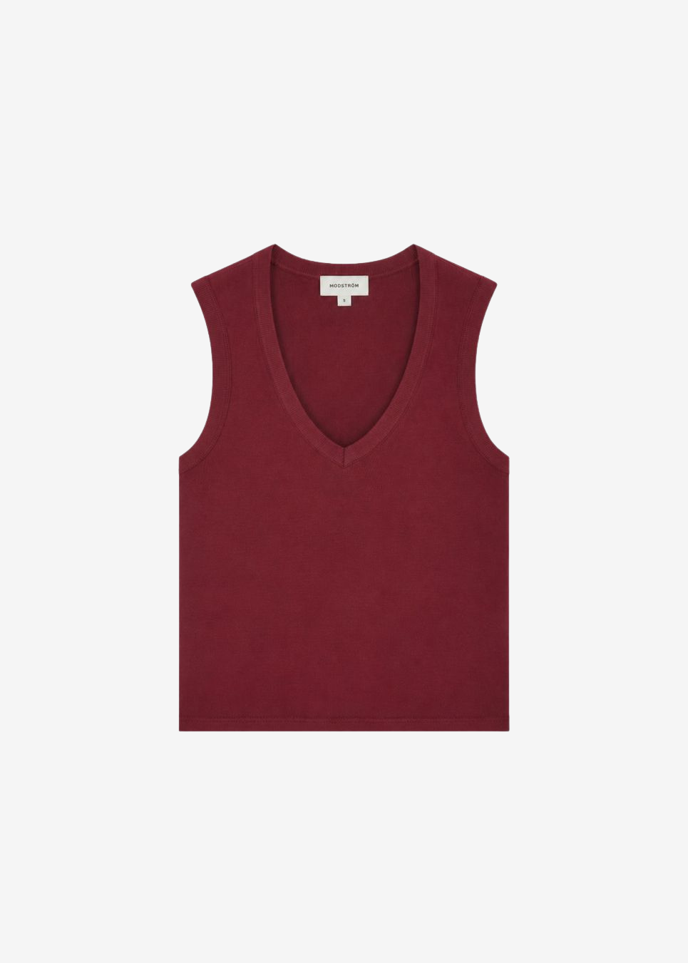 Fitted sleeveless top with a deep V-neckline. Igormd v-neck top is made from ribbed organic cotton with stretch. Wear it beneath an open shirt or with wide-leg trousers.