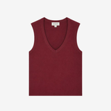 Fitted sleeveless top with a deep V-neckline. Igormd v-neck top is made from ribbed organic cotton with stretch. Wear it beneath an open shirt or with wide-leg trousers.
