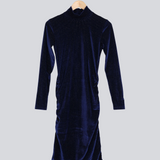 Modström Preloved Velour dress - Dark blue