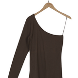 Modström Preloved IgorMD one shoulder LS top - Espresso