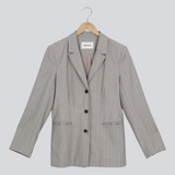 Modström Preloved MeridaMD blazer - Grey Melange Pinstripe