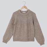 Modström Preloved Truce o-neck - Beige melange