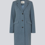 Beautiful, long wool coat. Pamela coat is closed by 3 big buttons at front and is waisted, which gives a feminine look. Because of the high content of wool you will be able to keep warm all through fall and the mild winters. The model is 176 cm and wears a size S/36