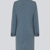 Beautiful, long wool coat. Pamela coat is closed by 3 big buttons at front and is waisted, which gives a feminine look. Because of the high content of wool you will be able to keep warm all through fall and the mild winters. The model is 176 cm and wears a size S/36