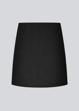 Classic A-line black skirt in short length. GaleMD skirt has a simple expression with a hidden zip at the side seam and a slit in front.&nbsp;