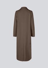 Classic, double-breasted wool coat with collar and notch lapels. JuniperMD coat has a relaxed fit, lining and a slit in the back.