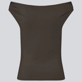 HimaMD off-shoulder top - Seal Brown