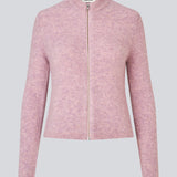 Fitted cardigan in a soft knit. TreeMD cardigan has a high neck and a zipper closure in front.
