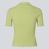 Fitted green polo in jersey. MagdaloneMD polo has short sleeves and babylock edges.&nbsp;