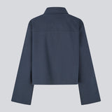 Simple jacket in navy with wide sleeves in a cotton mix. NalaniMD jacket has a loose fit, zipper closure and two front pockets.&nbsp;