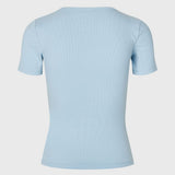 Soft basic t-shirt in light blue in soft cotton rib with stretch. Igormd short t-shirt has a tight fit with short sleeves.