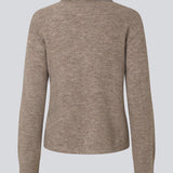 Knitted polo in brown with long, wide sleeves. Treemd polo has a placket closure and 4 buttons.&nbsp;