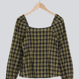 Modström Preloved Truly top - Black Khaki Check