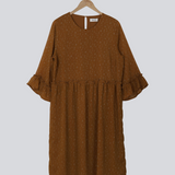 Modström Preloved Costa print dress - Brown Strokes