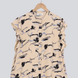 Modström Preloved Mistmd print SS top - Flower Horizon