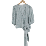 Modström Preloved Teddy print top - Sage bloom