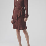 Modström Preloved Atlas print dress - Heart_Red Blush