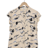 Modström Preloved Mistmd print SS top - Flower Horizon