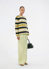 Urbanmd stripe LS t-shirt - Tarragon Navy Stripe