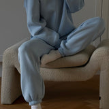 Sweatpants in light blue/baby blue with logo in a cotton mixture. TiaMD pants has sidepockets, tieband and an elastic in the bottom and waist.&nbsp;