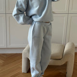 Sweatpants in light blue/baby blue with logo in a cotton mixture. TiaMD pants has sidepockets, tieband and an elastic in the bottom and waist.&nbsp;