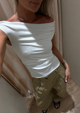 HimaMD off-shoulder top - Soft White