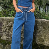 IsoldeMD solid pants - Distressed Blue