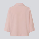 Shirt in a relaxed silhouette and 3/4 lengthsleeves. AaliyahMD shirt has a resort collar, dropped shoulders and button closure in front.