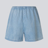 Light cotton denim shorts. The AlvarMD Shorts feature adjustable drawstrings at the waist and a relaxed, loose fit for all-day comfort. Classic details and lightweight fabric make them perfect for laid-back summer looks.