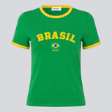Fitted T-shirt with Brazil logo. The AstaMD Brasil T-Shirt features contrast trims on the short sleeves and round neckline. A sporty and modern T-shirt, perfect for everyday and casual looks.
 