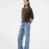 3/4-sleeve cardigan in lightweight, soft knit. The BailorMD Cardigan features ribbed trims, a button closure, and a relaxed fit – perfect worn alone or as a trendy layering piece.