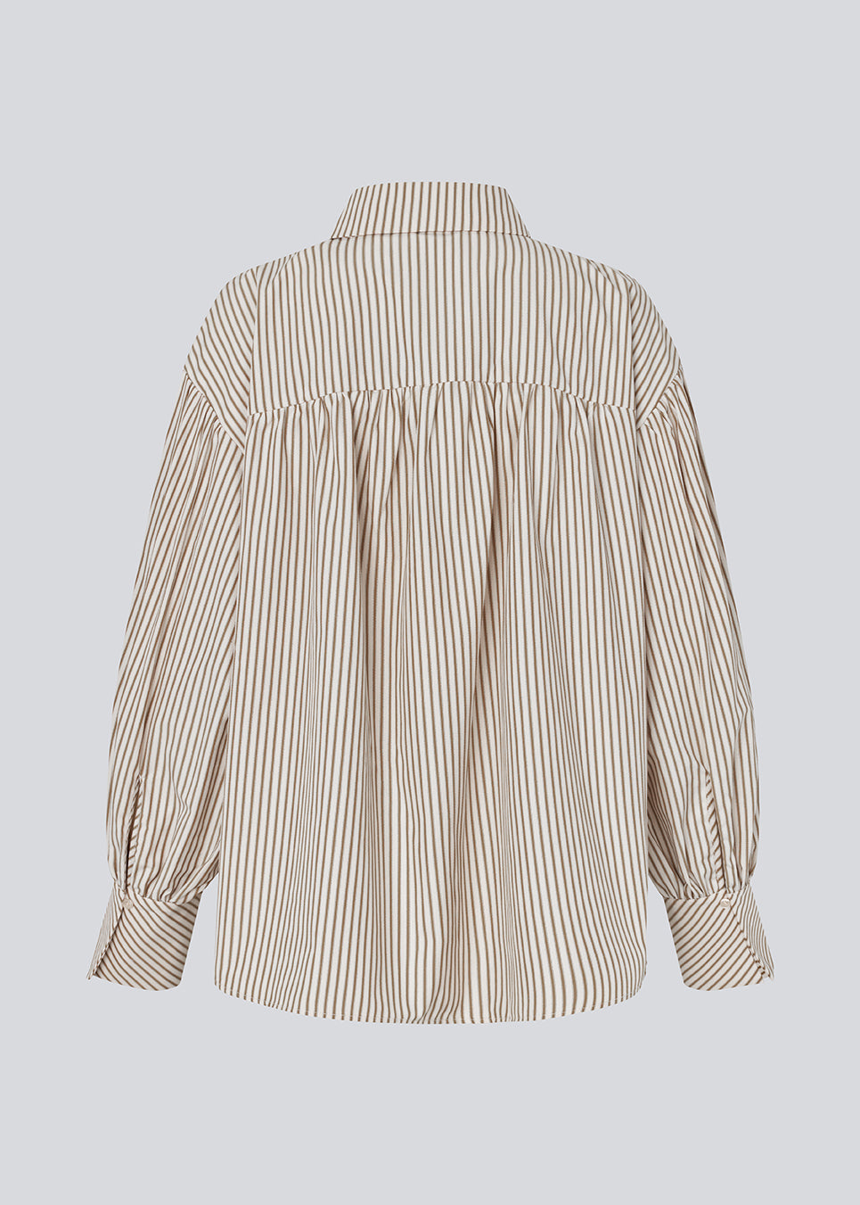Striped shirt with voluminous sleeves. The BaldvinMD Shirt features a classic collar, concealed button closure, and trendy balloon sleeves with cuffs - a chic and stylish statement top for work and special occasions.
