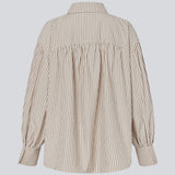 Striped shirt with voluminous sleeves. The BaldvinMD Shirt features a classic collar, concealed button closure, and trendy balloon sleeves with cuffs - a chic and stylish statement top for work and special occasions.