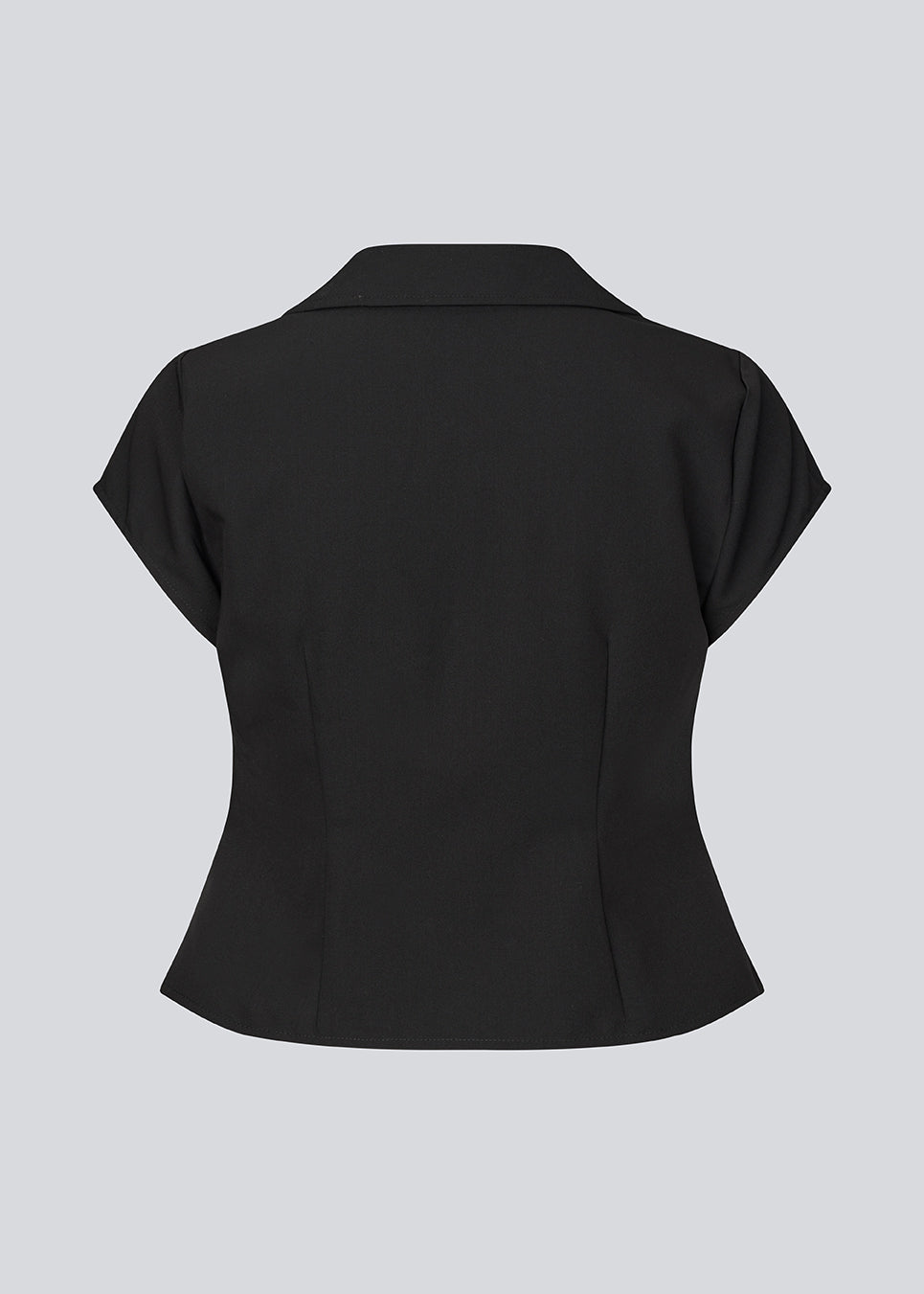 Feminine, tailored top. The BeamMD Top features a shirt collar, short sleeves, a V-neckline, and a front zip closure with gathered detailing - a flattering and trendy style, perfect for taking you from day to night.