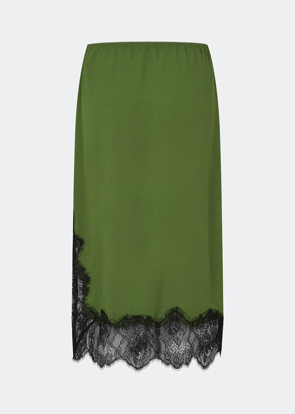 Edgy midi skirt with contrasting lace. The BirkMD Skirt features an elastic waistband and a relaxed, flattering fit - a cool and feminine style, made from 100% recycled polyester.